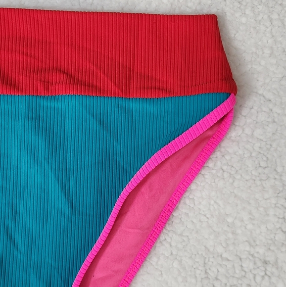 Beach Riot Emmy High Waisted Colorblock Bikini Bottom - Picture 6 of 10